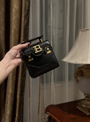 Balmain original single cowhide genuine leather mini  Women's Bag-10cm  with original box free shipping