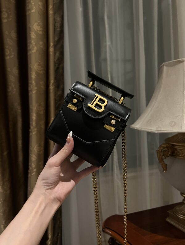Balmain original single cowhide genuine leather mini  Women's Bag-10cm  with original box free shipping