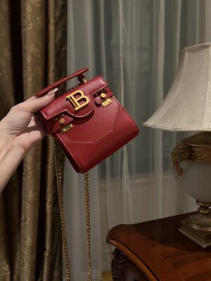Balmain original single cowhide genuine leather mini  Women's Bag-10cm  with original box free shipping