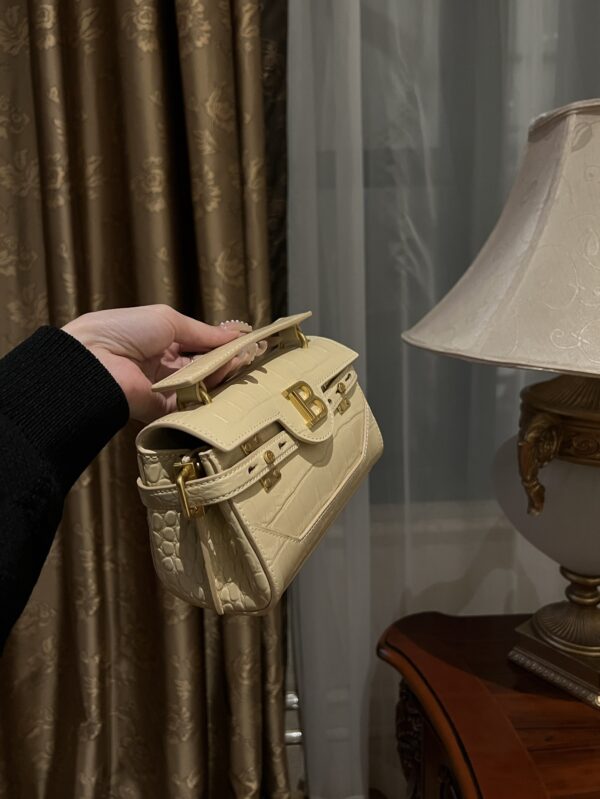 Balmain original single cowhide genuine leather crocodile pattern  Women's Bag-19cm with original box free shipping