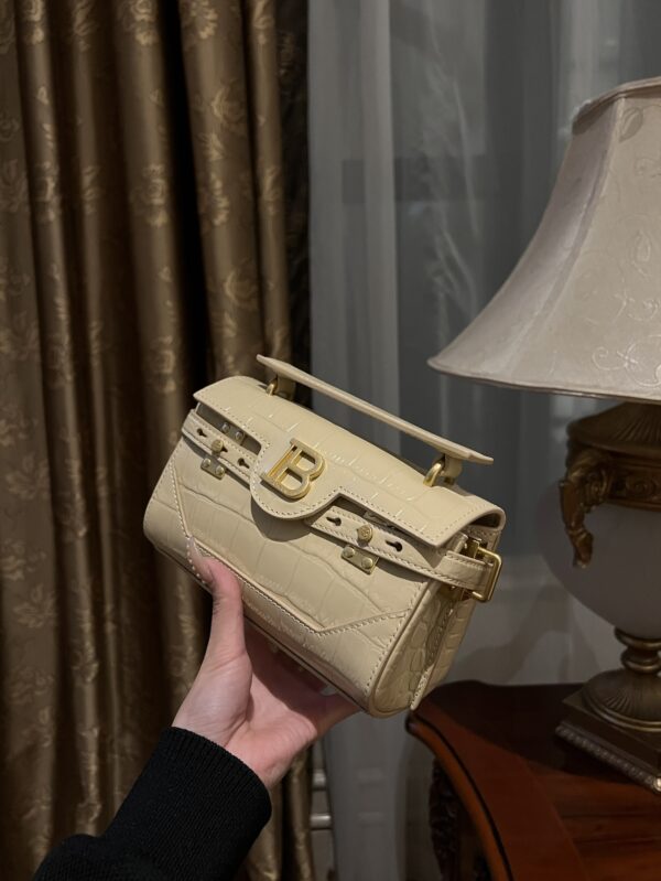 Balmain original single cowhide genuine leather crocodile pattern  Women's Bag-19cm with original box free shipping
