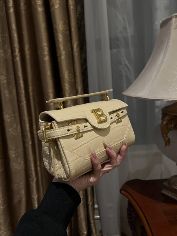 Balmain original single cowhide genuine leather crocodile pattern  Women's Bag-19cm with original box free shipping