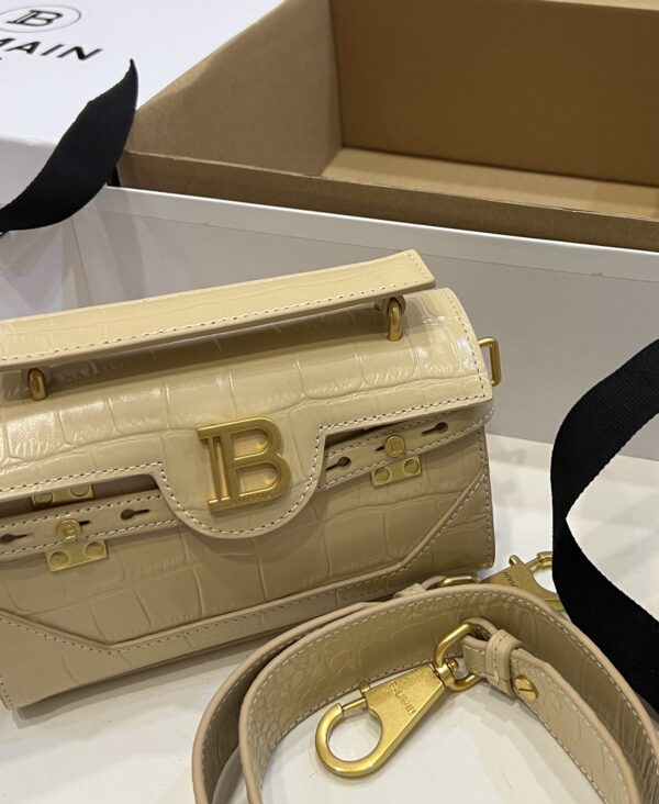 Balmain original single cowhide genuine leather crocodile pattern  Women's Bag-19cm with original box free shipping