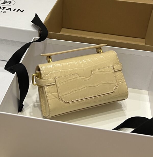 Balmain original single cowhide genuine leather crocodile pattern  Women's Bag-19cm with original box free shipping