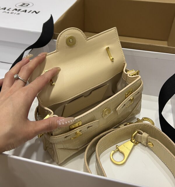 Balmain original single cowhide genuine leather crocodile pattern  Women's Bag-19cm with original box free shipping
