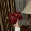 Balmain original single cowhide genuine leather crocodile pattern  Women's Bag-19cm with original box free shipping