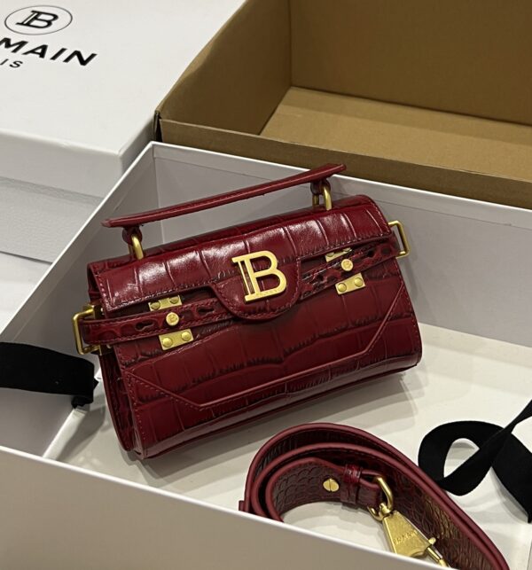 Balmain original single cowhide genuine leather crocodile pattern  Women's Bag-19cm with original box free shipping