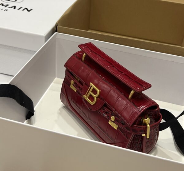 Balmain original single cowhide genuine leather crocodile pattern  Women's Bag-19cm with original box free shipping