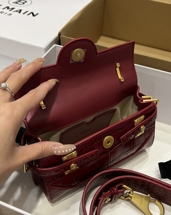 Balmain original single cowhide genuine leather crocodile pattern  Women's Bag-19cm with original box free shipping