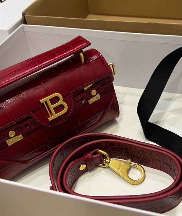 Balmain original single cowhide genuine leather crocodile pattern  Women's Bag-19cm with original box free shipping