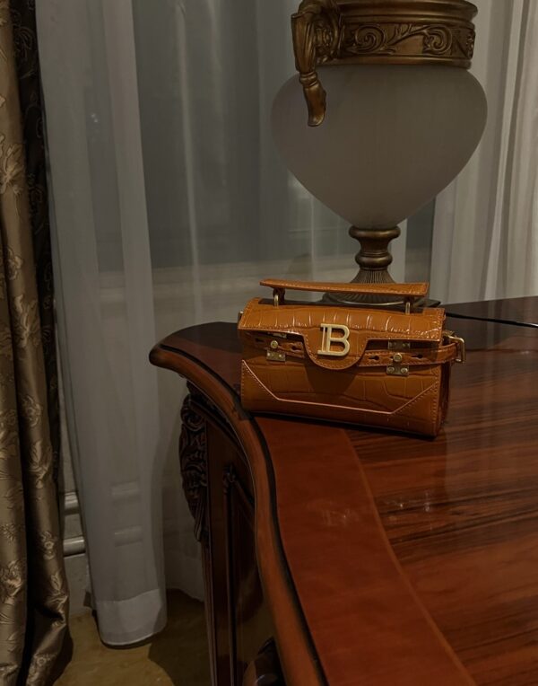 Balmain original single cowhide genuine leather crocodile pattern  Women's Bag-19cm with original box free shipping