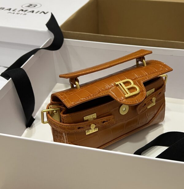 Balmain original single cowhide genuine leather crocodile pattern  Women's Bag-19cm with original box free shipping
