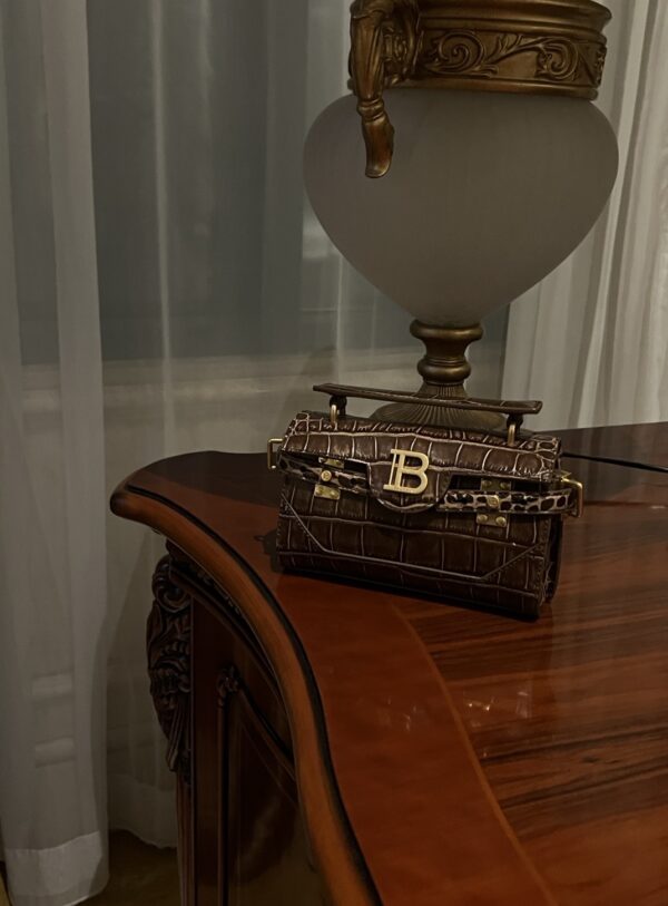 Balmain original single cowhide genuine leather crocodile pattern  Women's Bag-19cm with original box free shipping