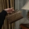 Balmain original single cowhide genuine leather crocodile pattern  Women's Bag-19cm with original box free shipping