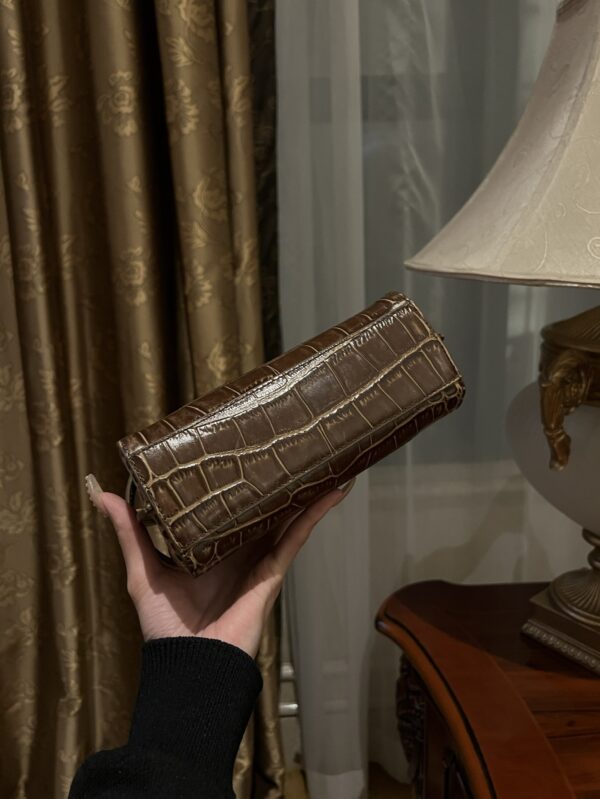 Balmain original single cowhide genuine leather crocodile pattern  Women's Bag-19cm with original box free shipping