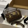 Balmain original single cowhide genuine leather crocodile pattern  Women's Bag-19cm with original box free shipping