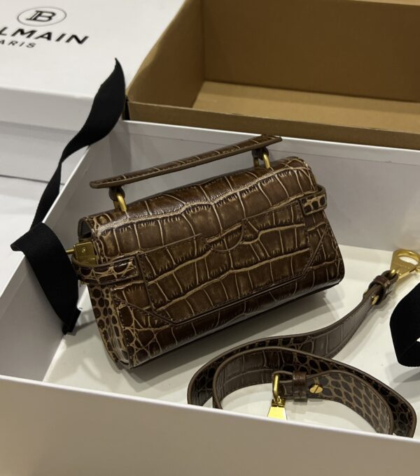 Balmain original single cowhide genuine leather crocodile pattern  Women's Bag-19cm with original box free shipping