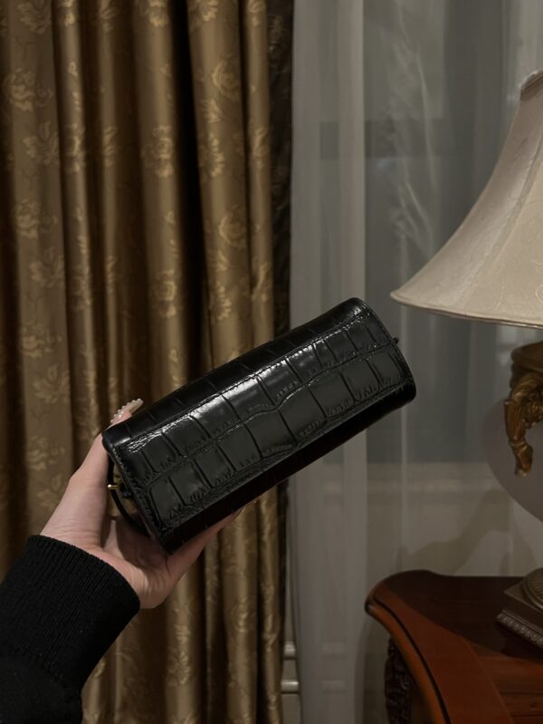 Balmain original single cowhide genuine leather crocodile pattern  Women's Bag-19cm with original box free shipping
