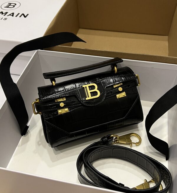 Balmain original single cowhide genuine leather crocodile pattern  Women's Bag-19cm with original box free shipping
