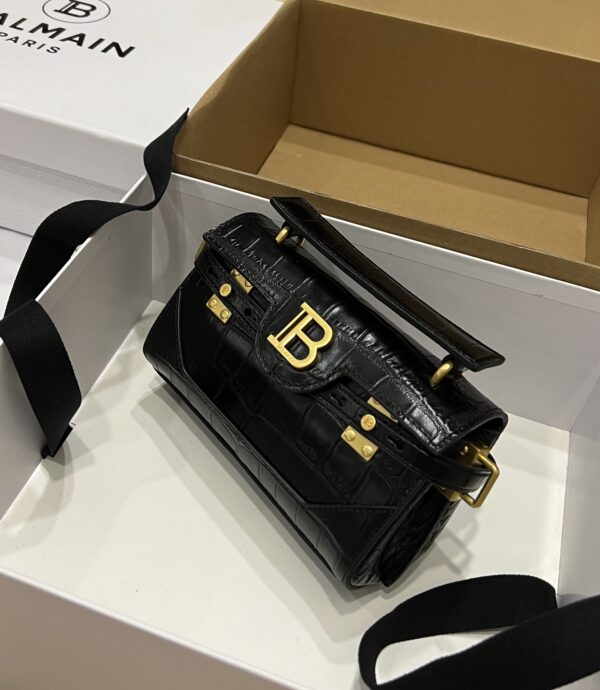 Balmain original single cowhide genuine leather crocodile pattern  Women's Bag-19cm with original box free shipping