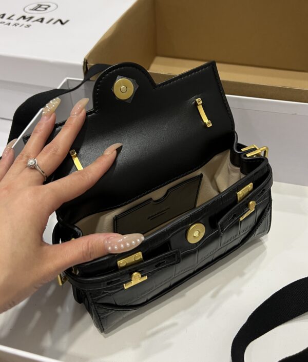 Balmain original single cowhide genuine leather crocodile pattern  Women's Bag-19cm with original box free shipping
