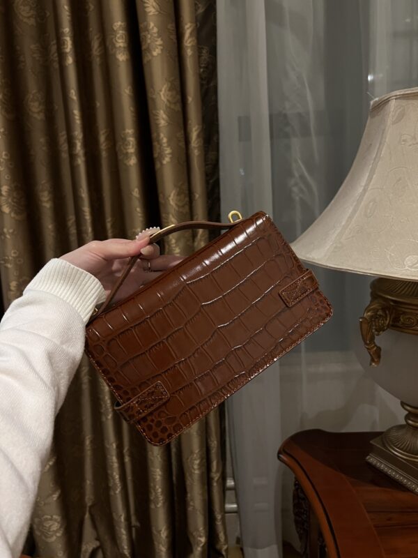 Balmain original single cowhide genuine leather crocodile pattern  Women's Bag-23cm with original box free shipping