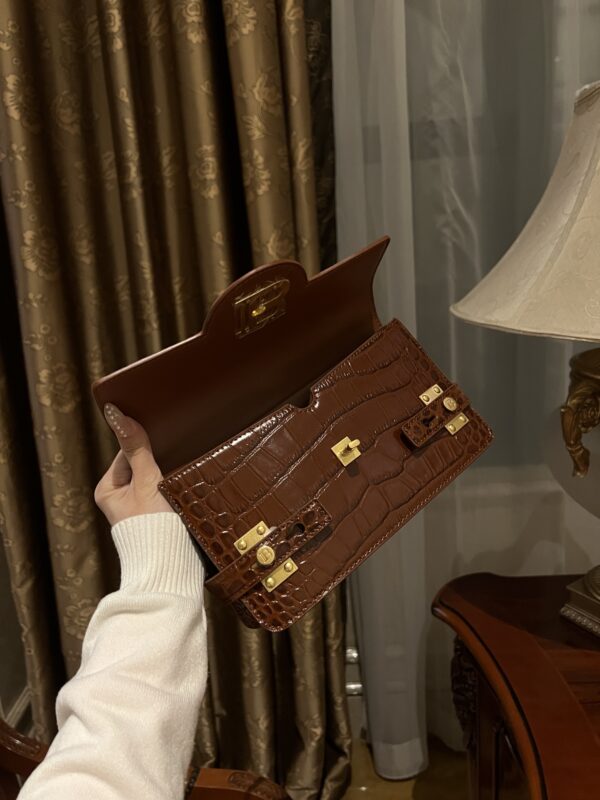 Balmain original single cowhide genuine leather crocodile pattern  Women's Bag-23cm with original box free shipping