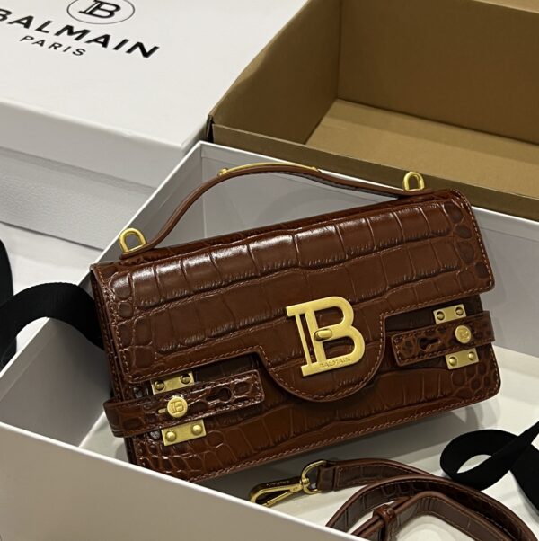 Balmain original single cowhide genuine leather crocodile pattern  Women's Bag-23cm with original box free shipping