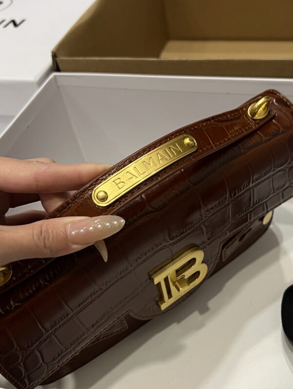 Balmain original single cowhide genuine leather crocodile pattern  Women's Bag-23cm with original box free shipping