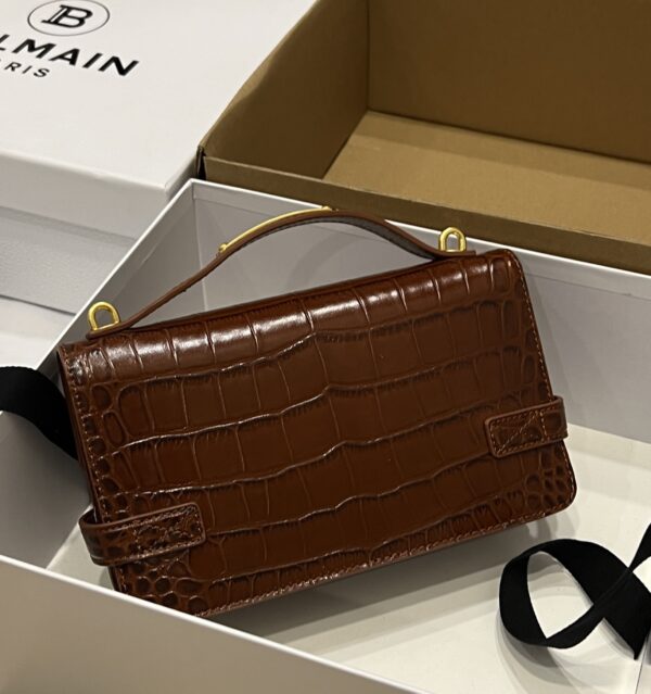 Balmain original single cowhide genuine leather crocodile pattern  Women's Bag-23cm with original box free shipping