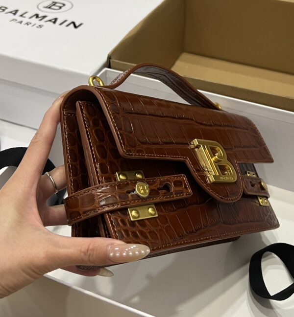 Balmain original single cowhide genuine leather crocodile pattern  Women's Bag-23cm with original box free shipping