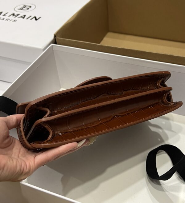 Balmain original single cowhide genuine leather crocodile pattern  Women's Bag-23cm with original box free shipping