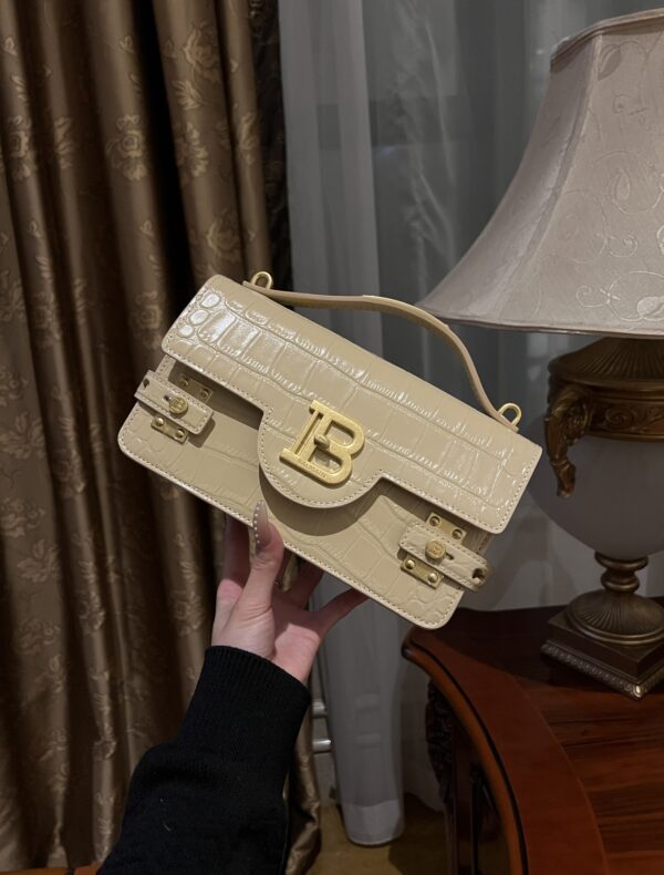 Balmain original single cowhide genuine leather crocodile pattern  Women's Bag-23cm with original box free shipping