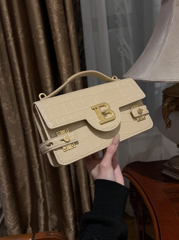 Balmain original single cowhide genuine leather crocodile pattern  Women's Bag-23cm with original box free shipping