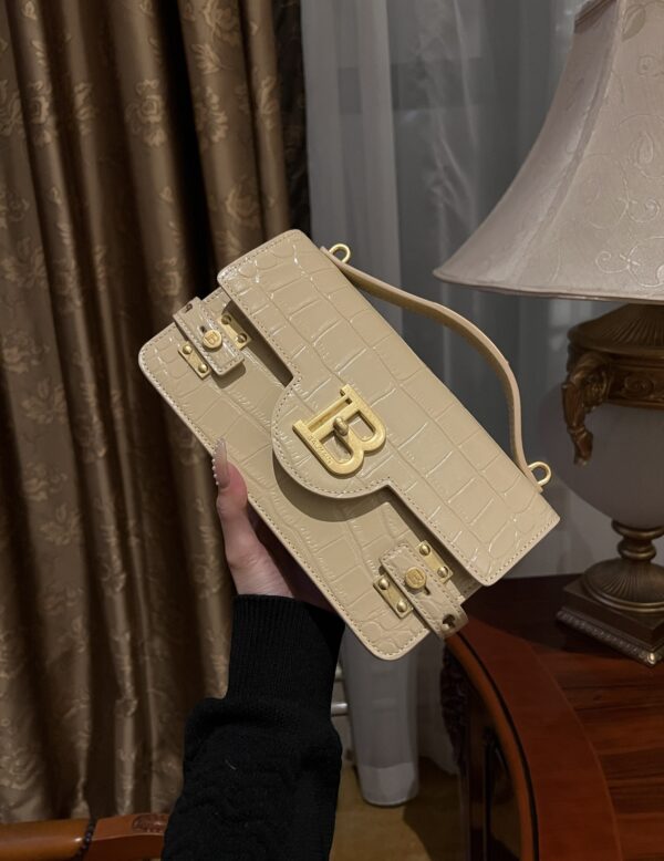 Balmain original single cowhide genuine leather crocodile pattern  Women's Bag-23cm with original box free shipping