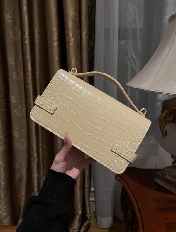 Balmain original single cowhide genuine leather crocodile pattern  Women's Bag-23cm with original box free shipping