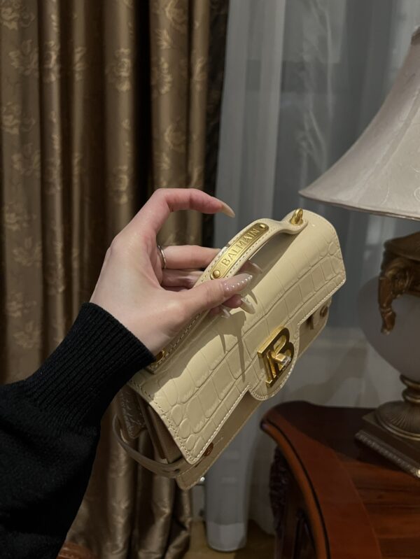Balmain original single cowhide genuine leather crocodile pattern  Women's Bag-23cm with original box free shipping