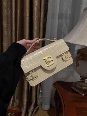 Balmain original single cowhide genuine leather crocodile pattern  Women's Bag-23cm with original box free shipping