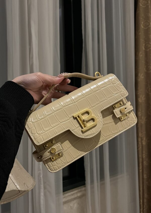 Balmain original single cowhide genuine leather crocodile pattern  Women's Bag-23cm with original box free shipping