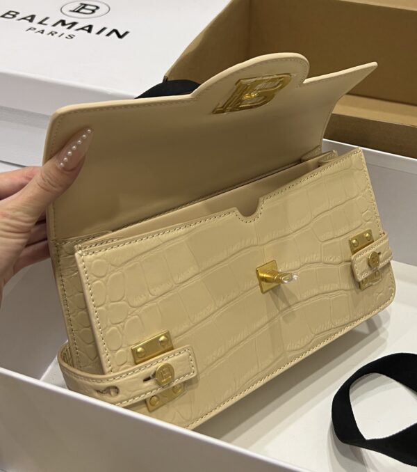 Balmain original single cowhide genuine leather crocodile pattern  Women's Bag-23cm with original box free shipping