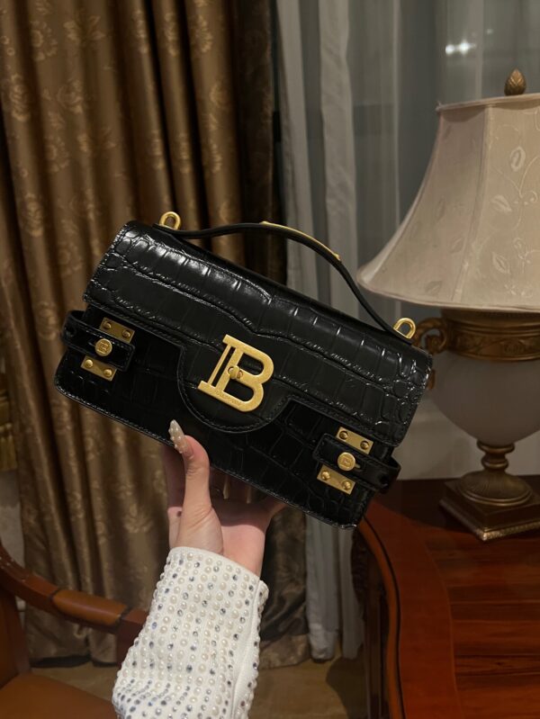Balmain original single cowhide genuine leather crocodile pattern  Women's Bag-23cm with original box free shipping