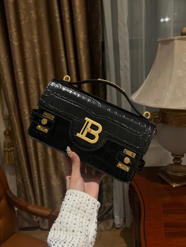 Balmain original single cowhide genuine leather crocodile pattern  Women's Bag-23cm with original box free shipping