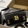 Balmain original single cowhide genuine leather crocodile pattern  Women's Bag-23cm with original box free shipping