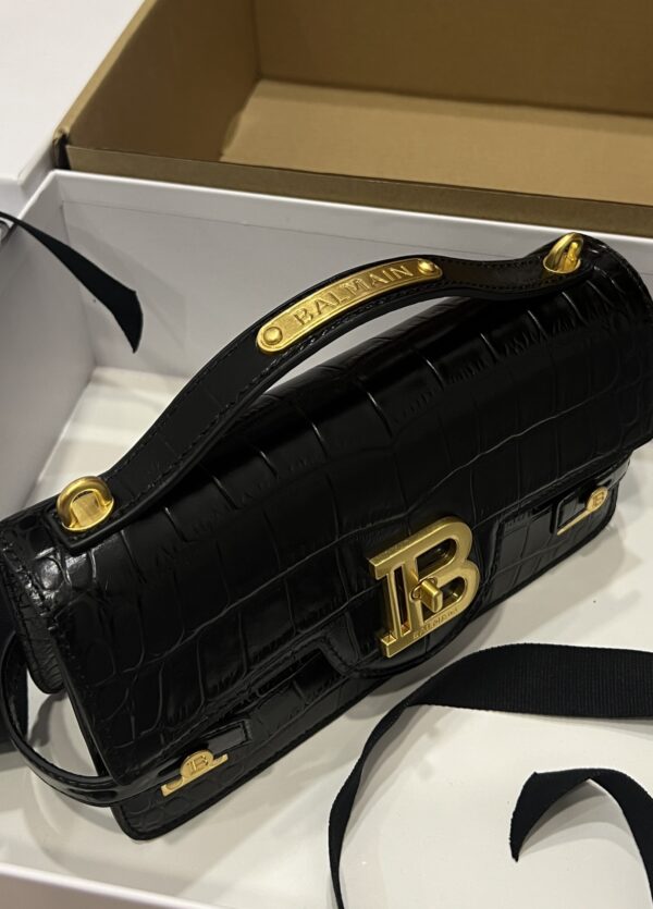 Balmain original single cowhide genuine leather crocodile pattern  Women's Bag-23cm with original box free shipping