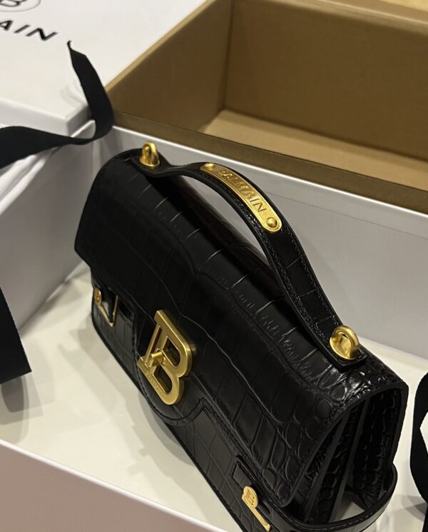 Balmain original single cowhide genuine leather crocodile pattern  Women's Bag-23cm with original box free shipping