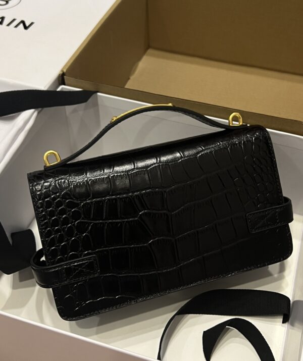 Balmain original single cowhide genuine leather crocodile pattern  Women's Bag-23cm with original box free shipping
