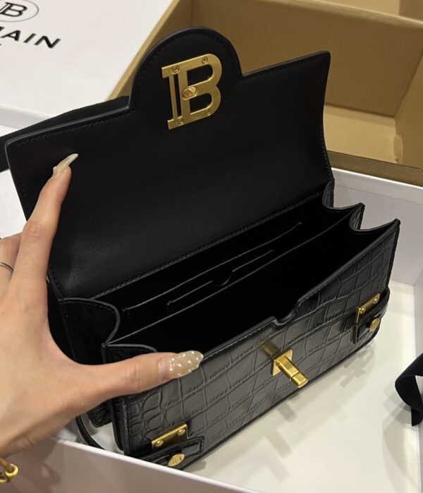 Balmain original single cowhide genuine leather crocodile pattern  Women's Bag-23cm with original box free shipping