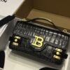 Balmain original single cowhide genuine leather crocodile pattern  Women's Bag-23cm with original box free shipping