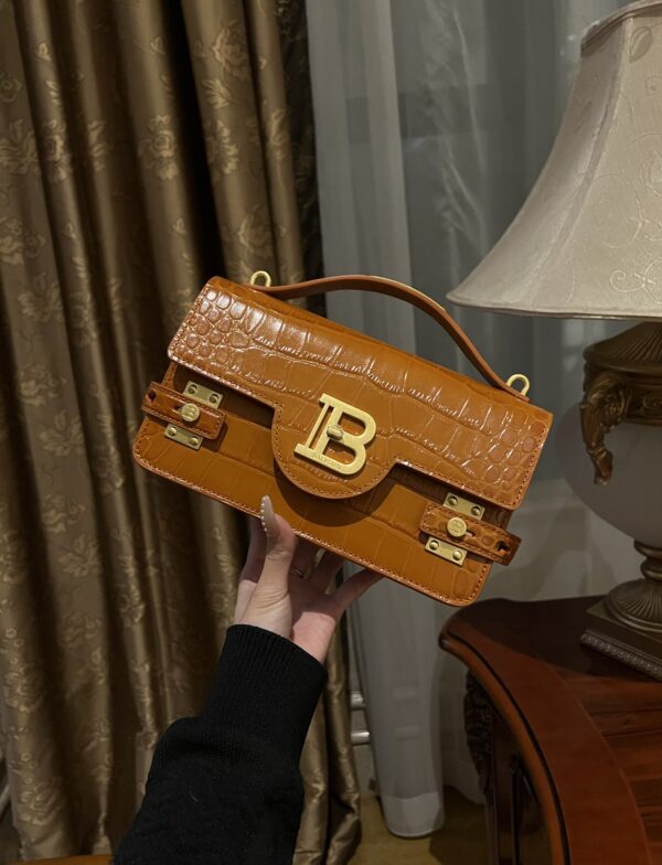 Balmain original single cowhide genuine leather crocodile pattern  Women's Bag-23cm with original box free shipping