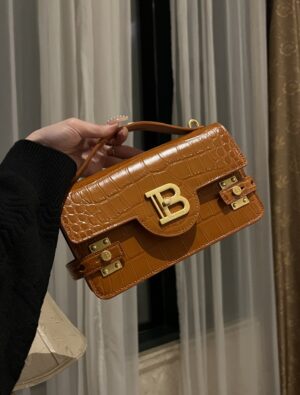 Balmain original single cowhide genuine leather crocodile pattern  Women's Bag-23cm with original box free shipping